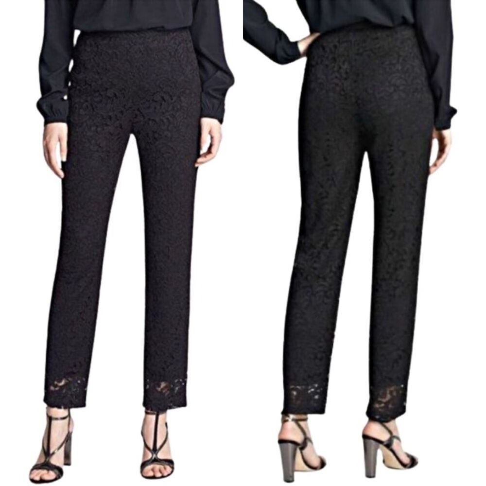 St. John Women’s Black Emma Lace Pants - Size 10
